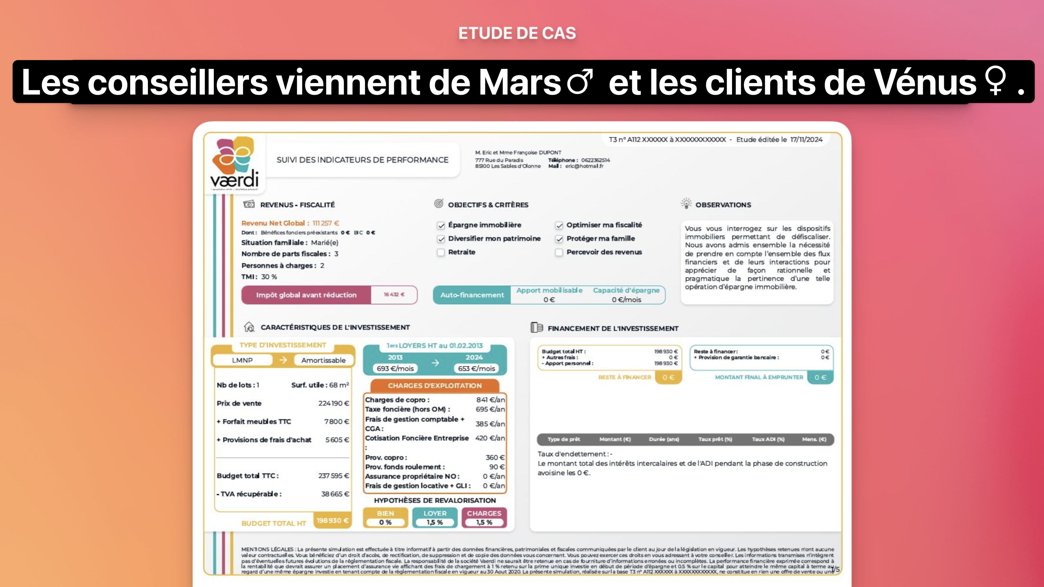 Les conseillers viennent de Mars♂️ et les clients de Vénus♀️.